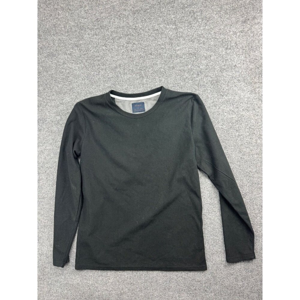 Nomad Sweater Men's Large Black Waffle Knit Pullover Crew Neck‎ Long Sleeve